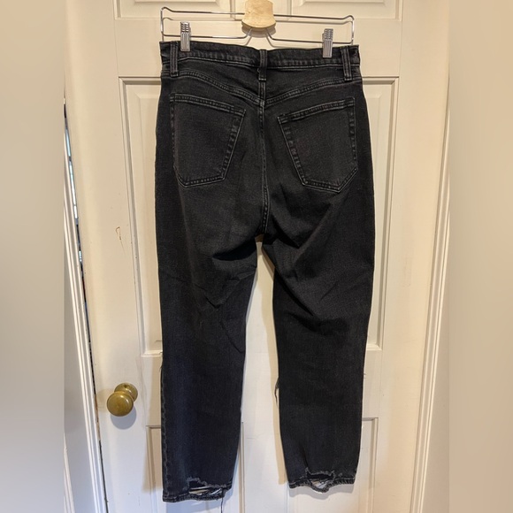Abercrombie Curve Love Ultra High Rise ankle straight jeans with distressing - Picture 2 of 5